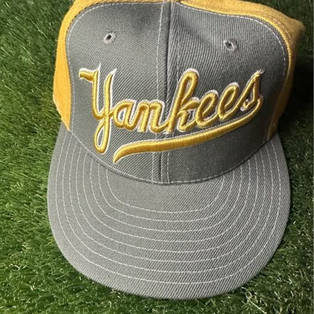 NY Yankees American Needle Rarity Fitted Hat 7 1/2 Cooperstown Gray Gold